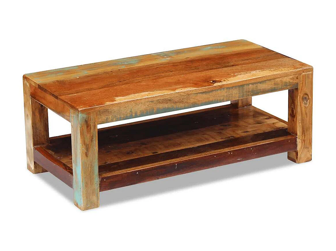 Tavolino da Caffè in Legno Massello di Recupero 90x45x35 cm