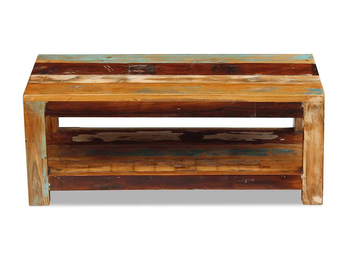 Tavolino da Caffè in Legno Massello di Recupero 90x45x35 cm