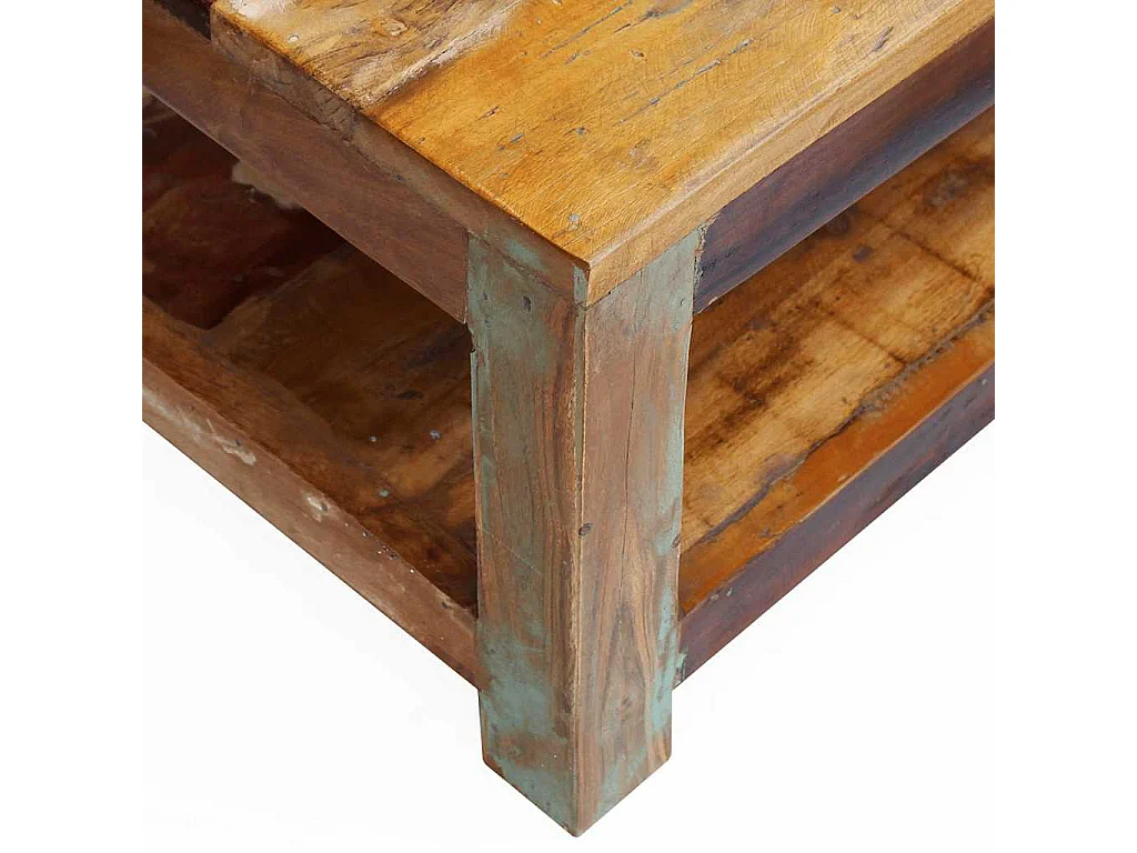 Tavolino da Caffè in Legno Massello di Recupero 90x45x35 cm