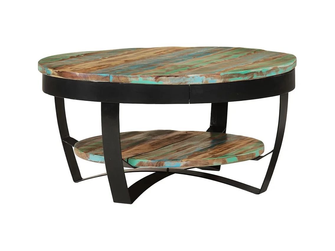 Tavolino da Salotto in Legno Massello Recuperato 65x32 cm
