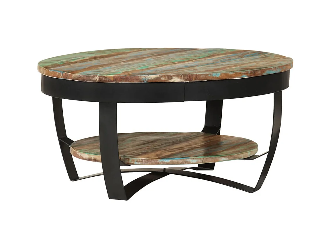 Tavolino da Salotto in Legno Massello Recuperato 65x32 cm