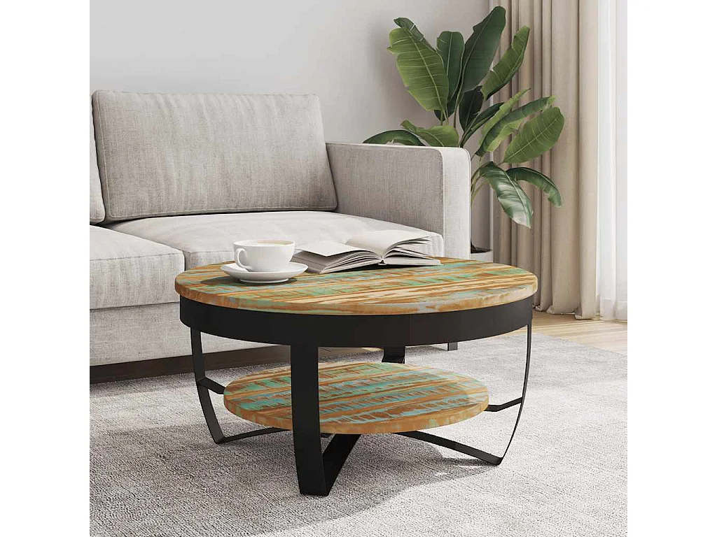 Salontafel 65x32 cm massief gerecycled hout