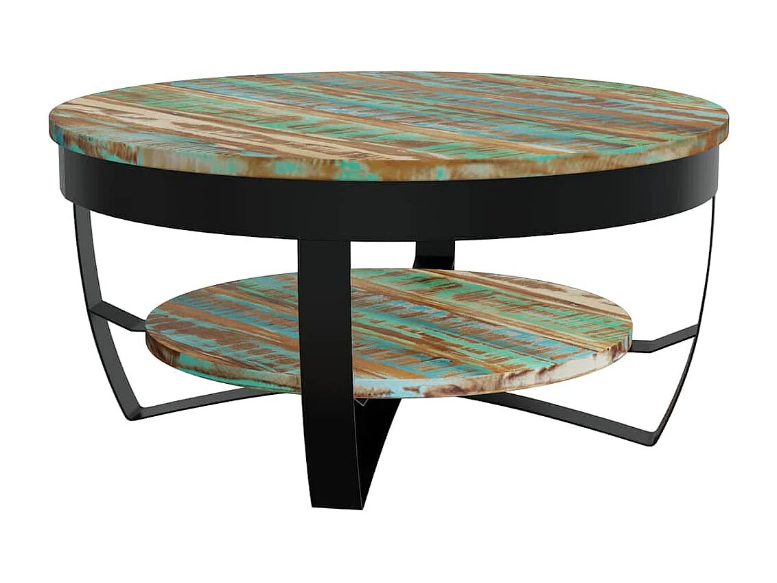 Tavolino da Salotto in Legno Massello Recuperato 65x32 cm