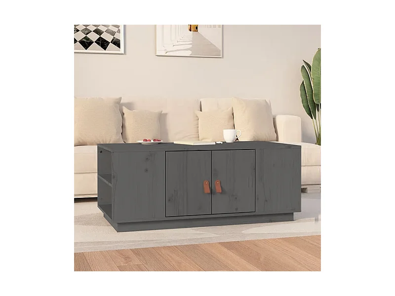 Table basse Gris 100x50x41 cm Bois massif de pin