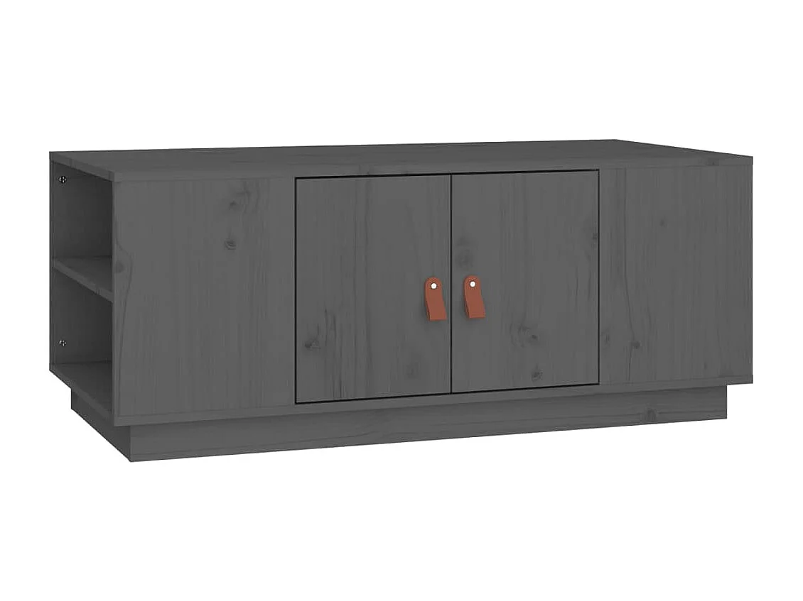 Tavolino da Salotto Grigio 100x50x41 cm Legno Massello di Pino
