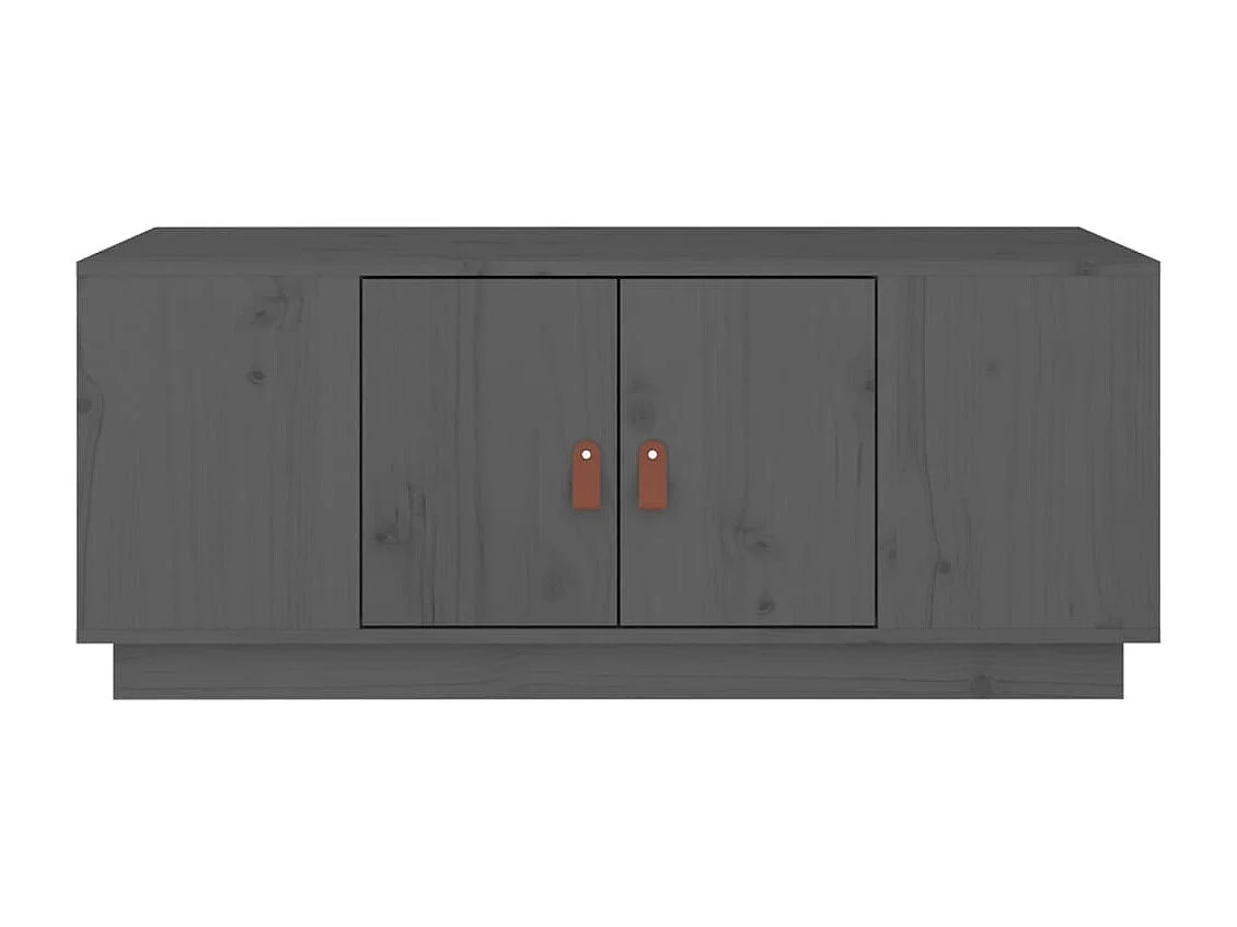 Tavolino da Salotto Grigio 100x50x41 cm Legno Massello di Pino