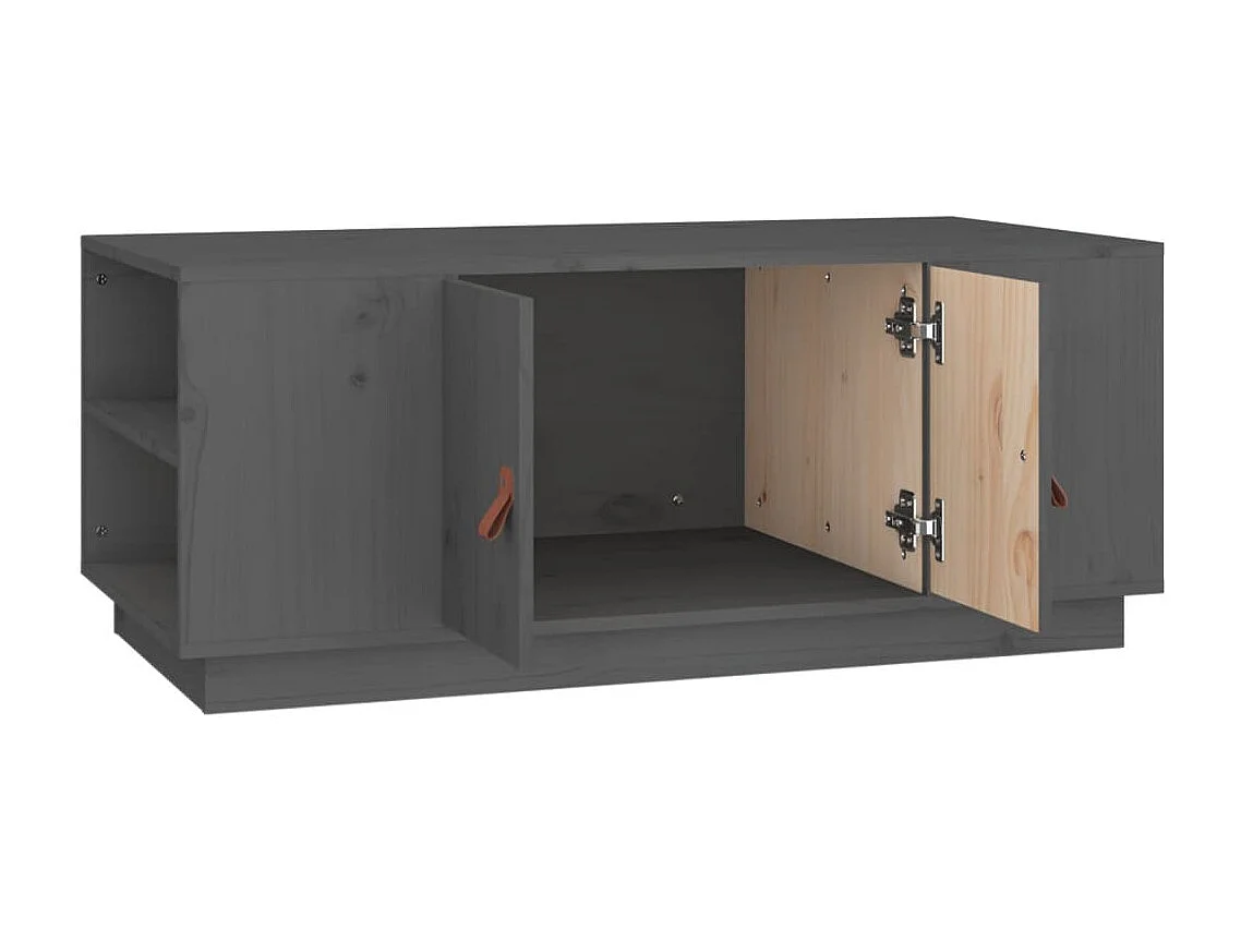 Tavolino da Salotto Grigio 100x50x41 cm Legno Massello di Pino