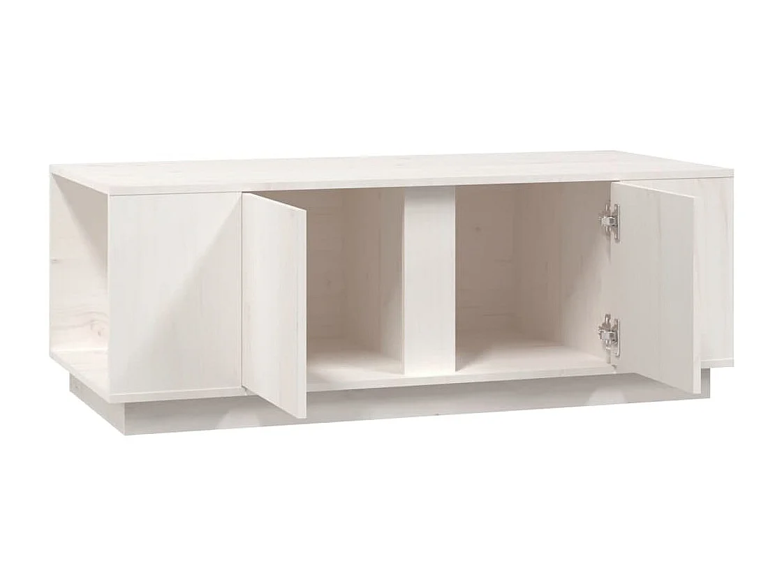 Salontafel 110x50x40 cm massief grenenhout wit