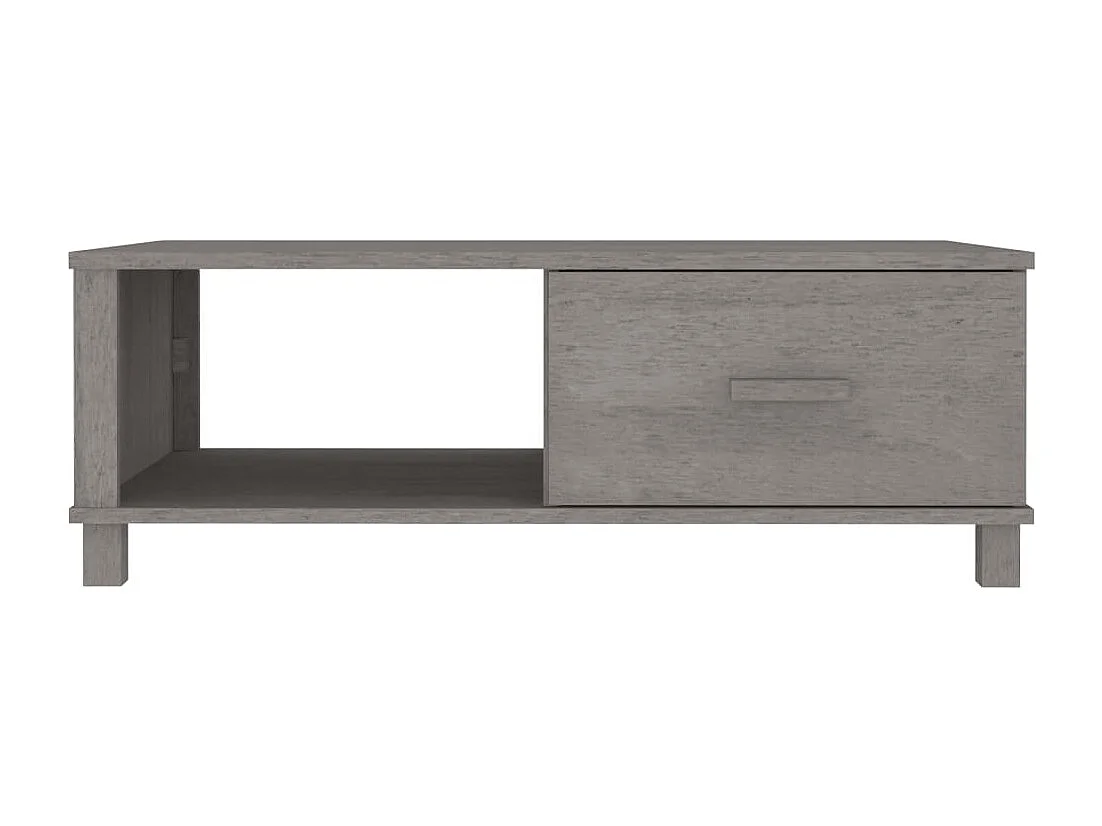 Mesa de centro HAMAR madera maciza pino gris claro 100x55x35 cm
