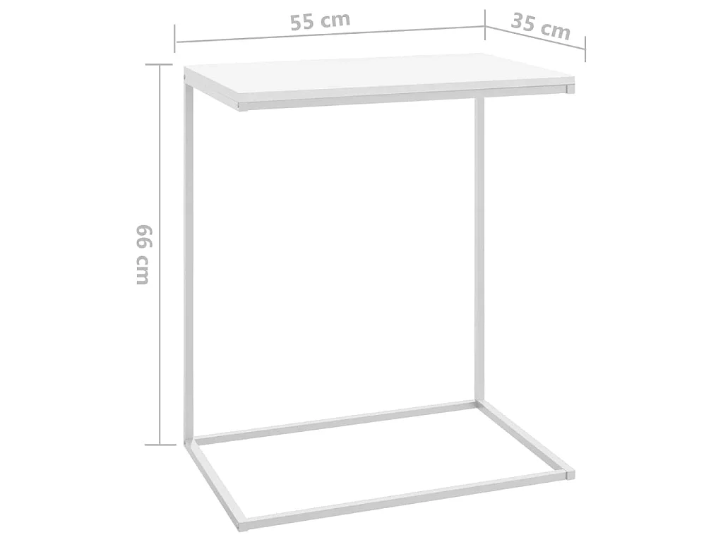 Table d'appoint Blanc 55x35x66 cm Bois d'ingénierie