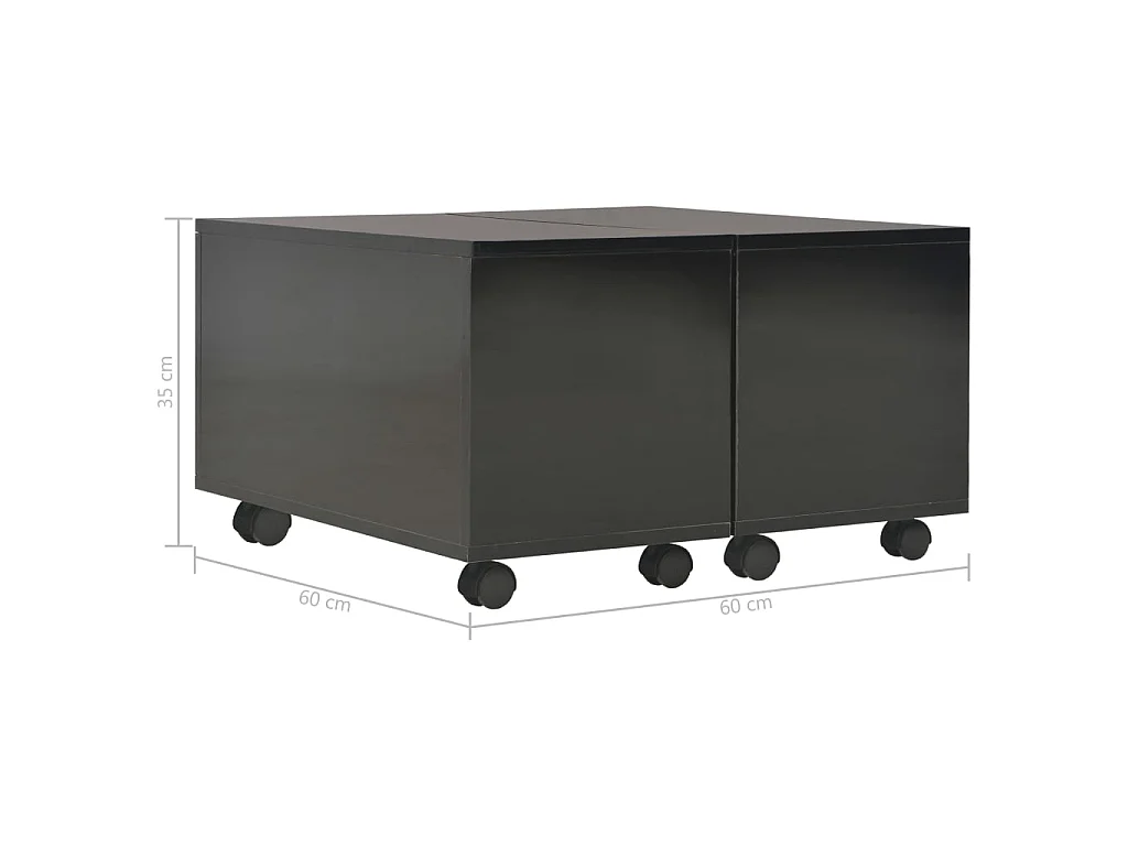 Couchtisch Hochglanz-Schwarz 60x60x35 cm Holzwerkstoff