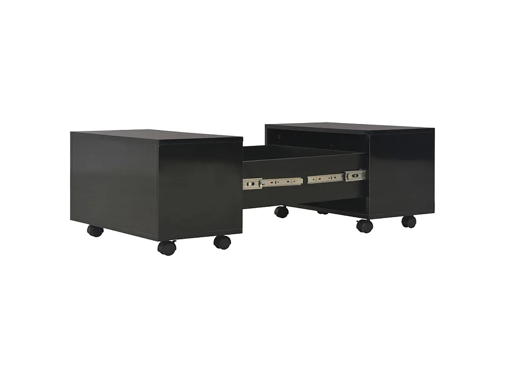 Couchtisch Hochglanz-Schwarz 60x60x35 cm Holzwerkstoff