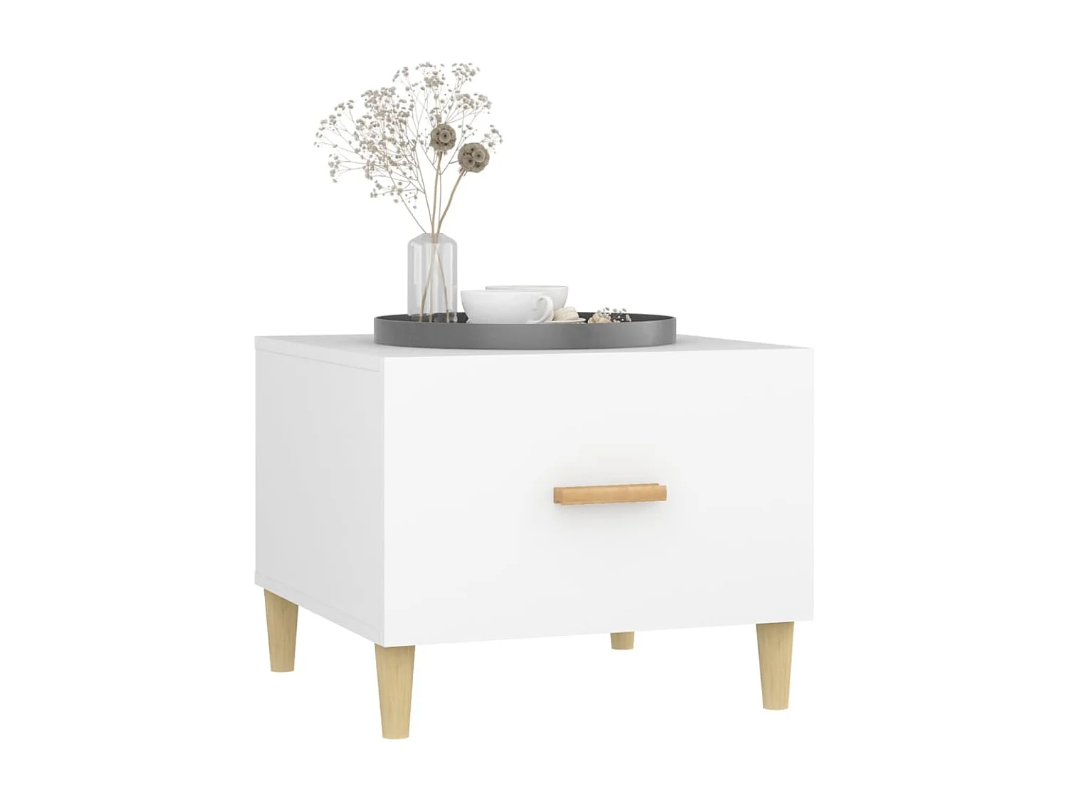 Tables basses 2 pcs blanc 50x50x40 cm bois d'ingénierie