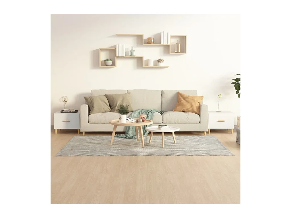 Tables basses 2 pcs blanc 50x50x40 cm bois d'ingénierie