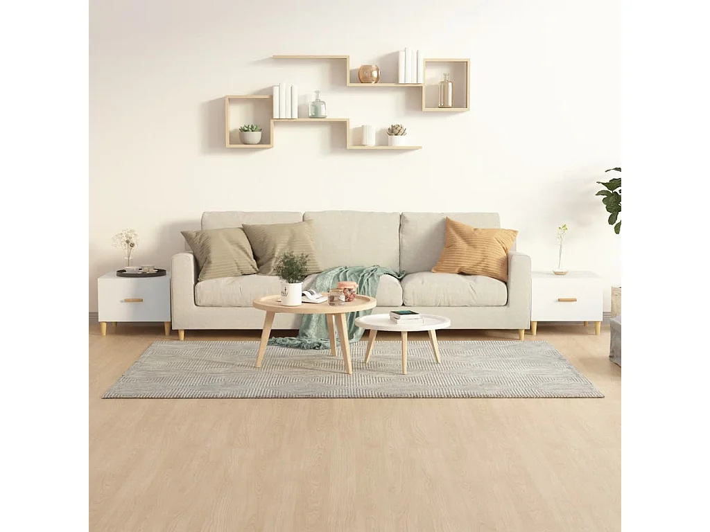 Tavolini da Salotto 2 pz Bianchi 50x50x40 cm Legno Multistrato