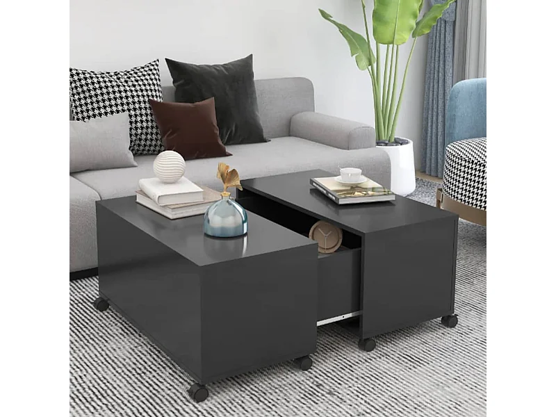 Salontafel 75x75x38 cm bewerkt hout grijs