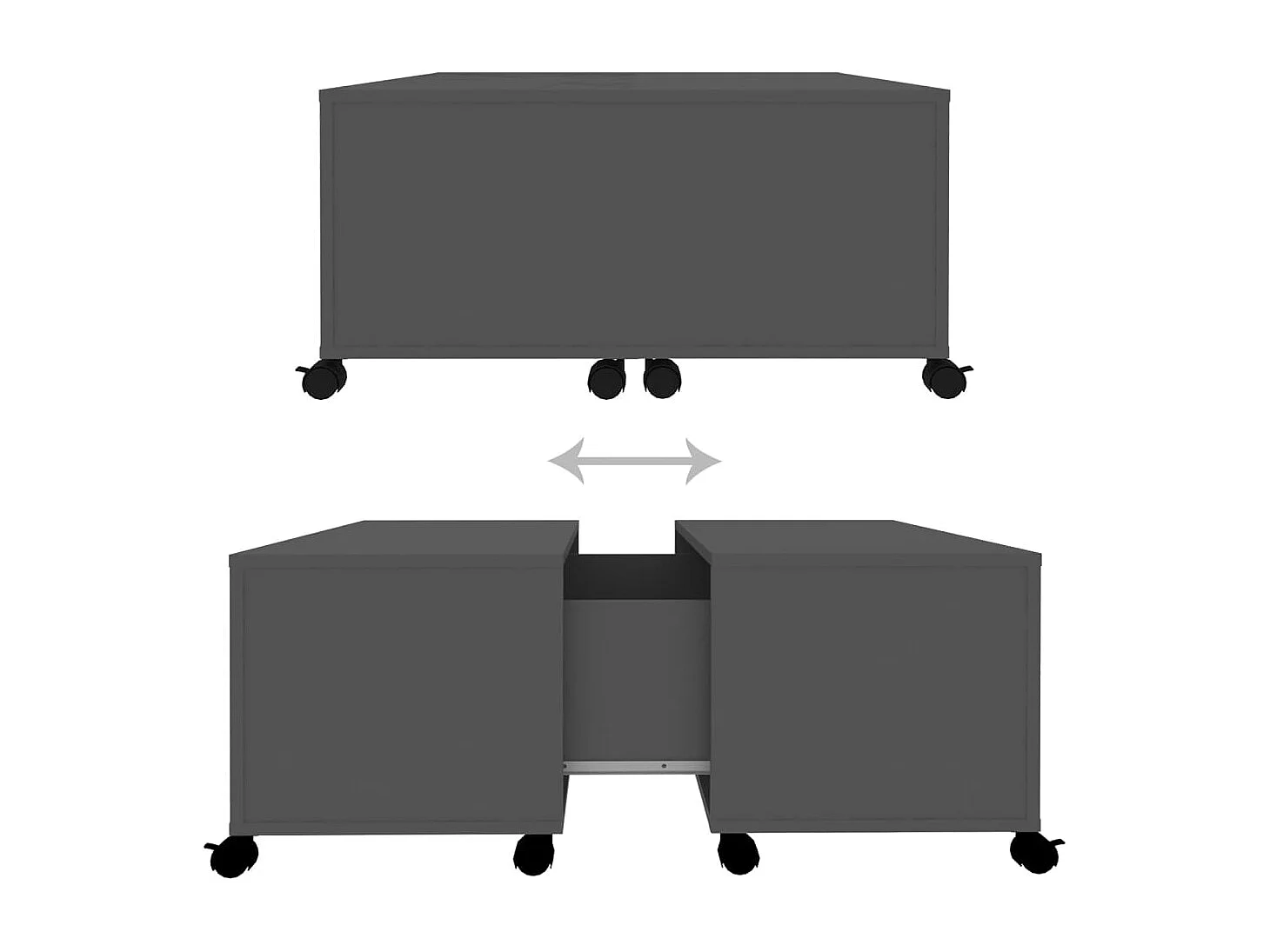 Salontafel 75x75x38 cm bewerkt hout grijs