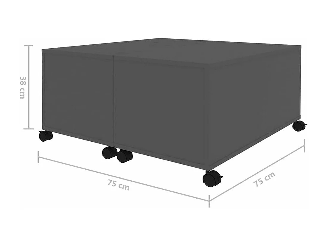 Salontafel 75x75x38 cm bewerkt hout grijs