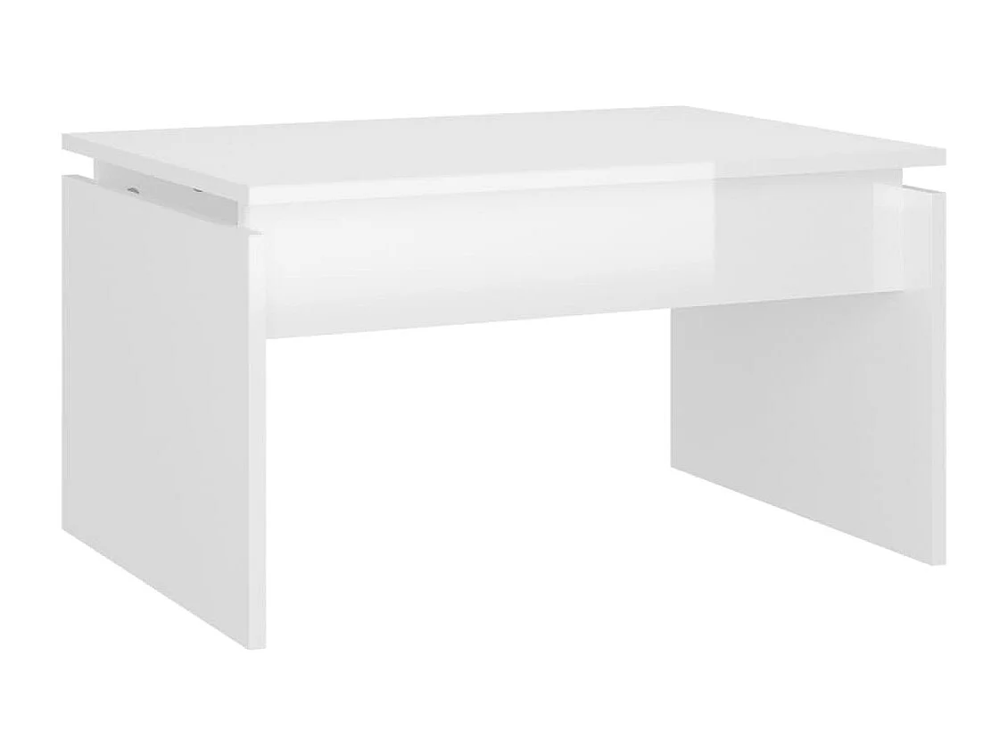 Table basse blanc brillant 68x50x38 cm bois d'ingénierie