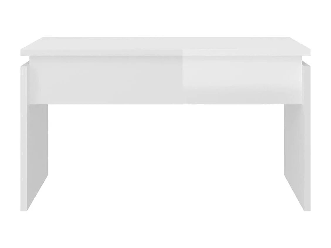 Table basse blanc brillant 68x50x38 cm bois d'ingénierie