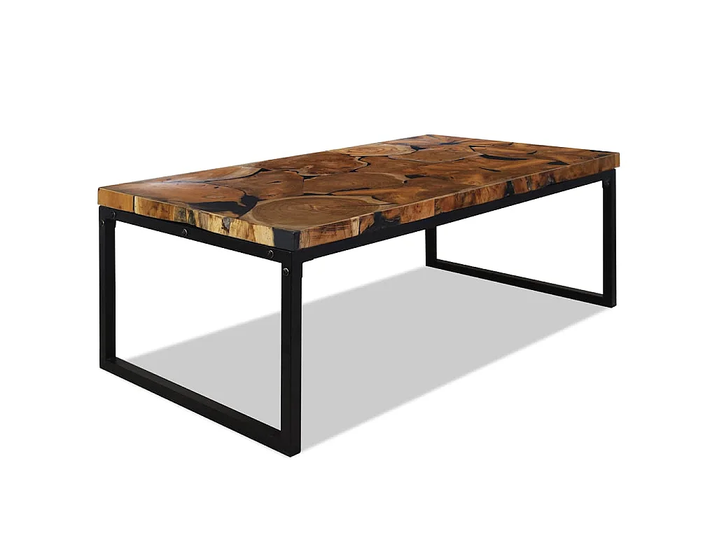 Table basse Teck Résine 110x60x40 cm