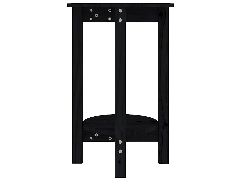 Couchtisch Schwarz Ø 40x60 cm Massivholz Kiefer