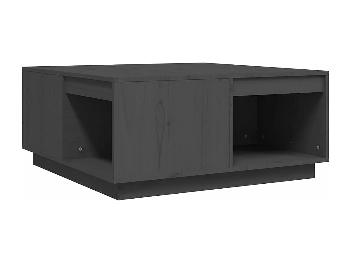 Couchtisch Grau 80x81x36,5 cm Massivholz Kiefer