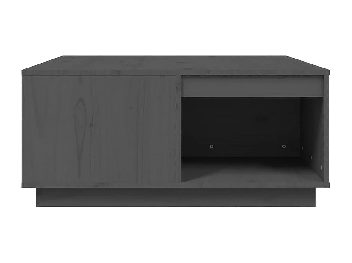 Mesa de centro de madera maciza de pino gris 80x81x36,5 cm