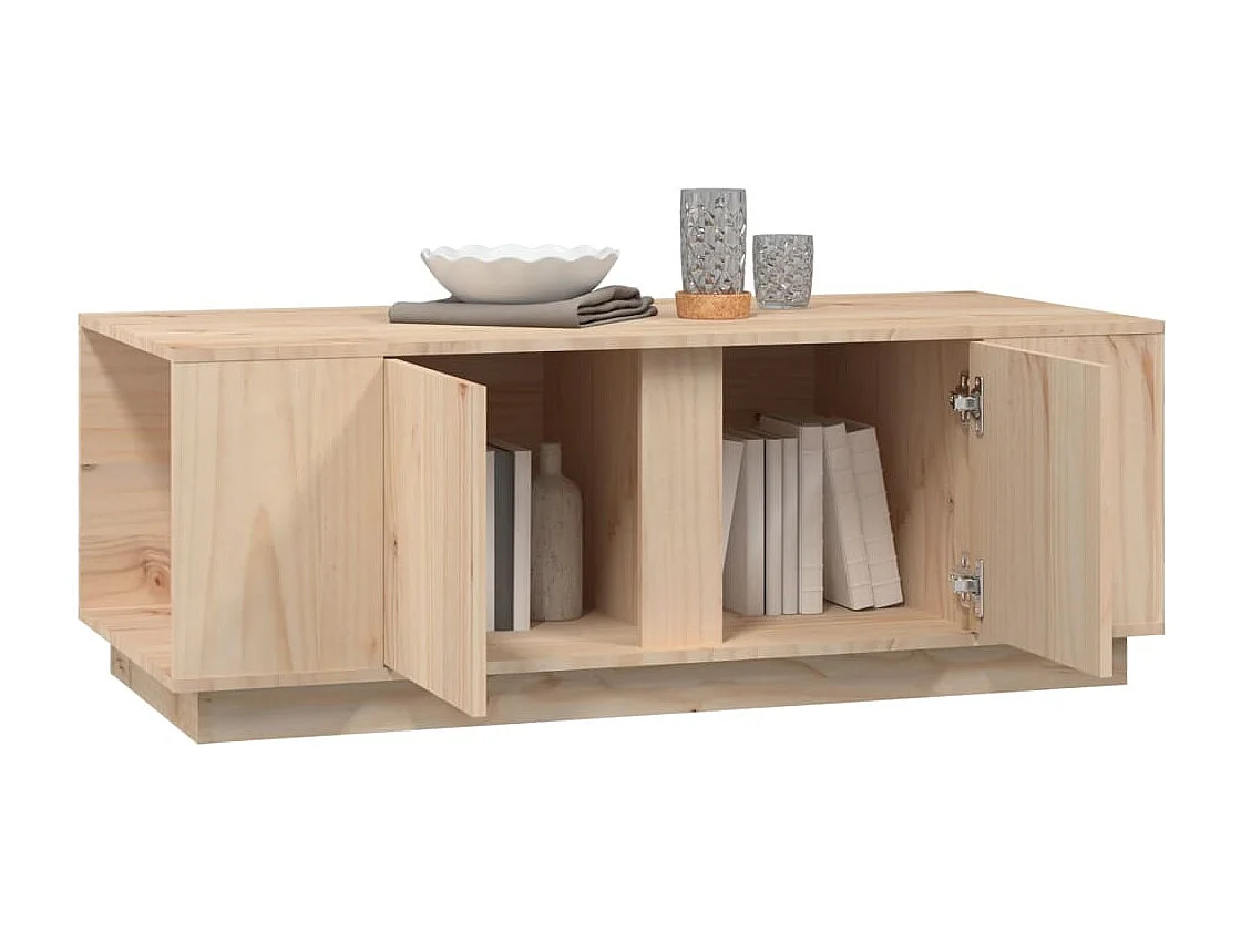 Mesa de centro de madera maciza de pino 110x50x40 cm