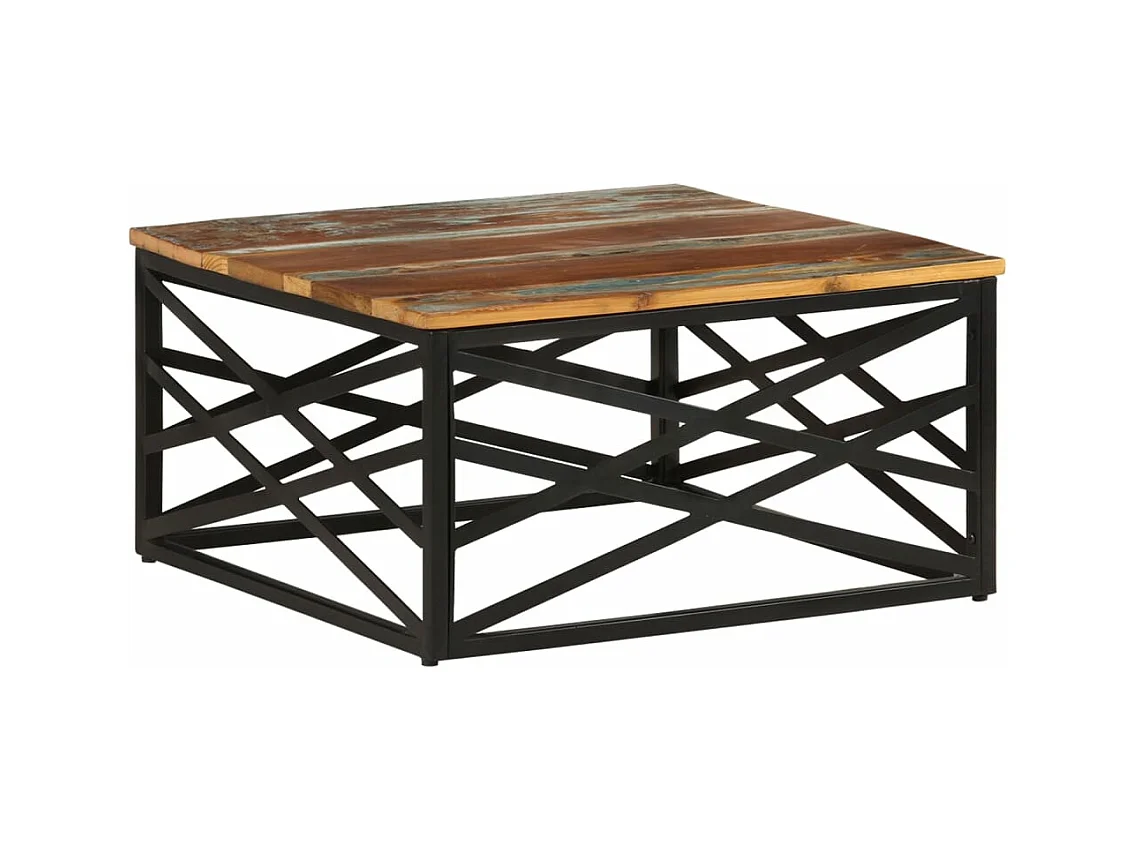 Table basse 68x68x35 cm Bois de récupération massif