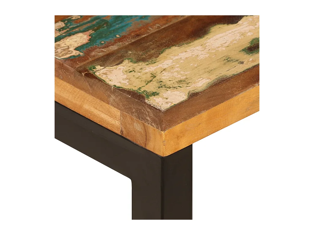 Mesa de centro 100x50x35 cm madeira recuperada maciça e aço