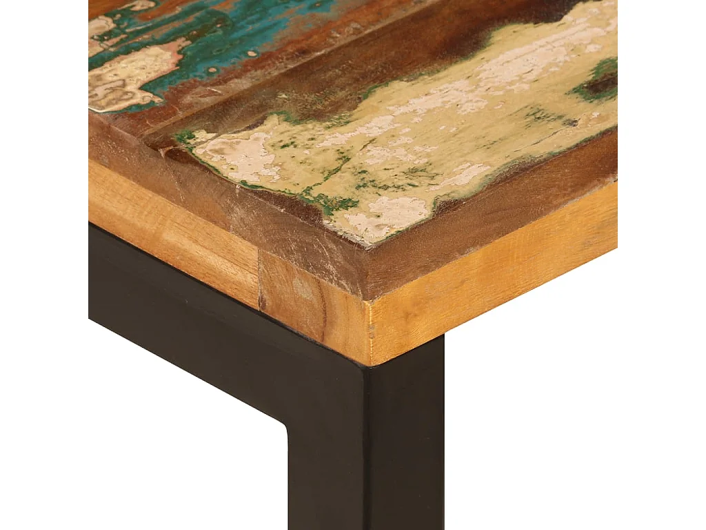 Table basse 100x50x35 cm Bois de récupération solide et acier