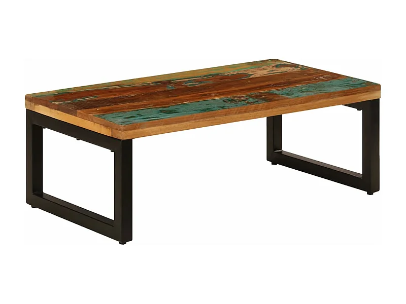 Table basse 100x50x35 cm Bois de récupération solide et acier