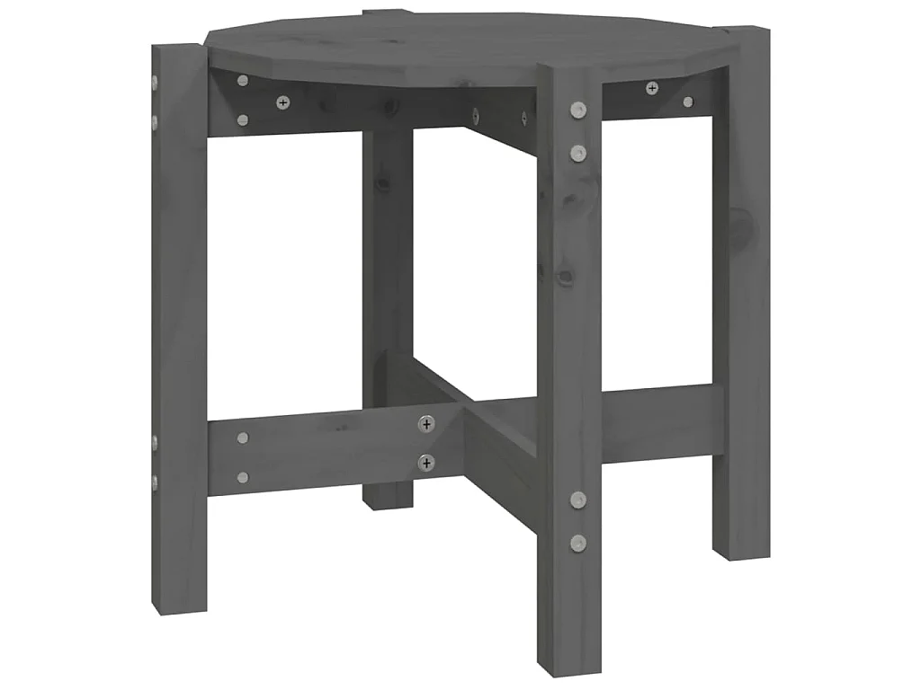 Table basse Gris Ø 52,5x45 cm Bois massif de pin