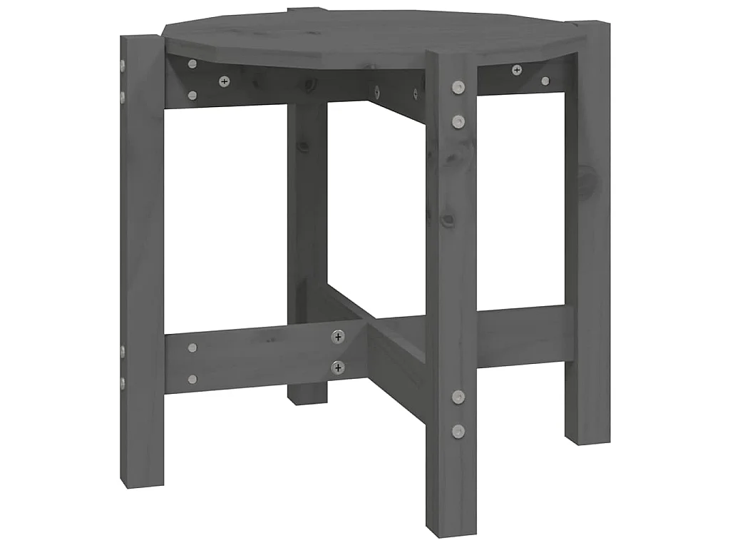 Couchtisch Grau Ø 52,5x45 cm Massivholz Kiefer