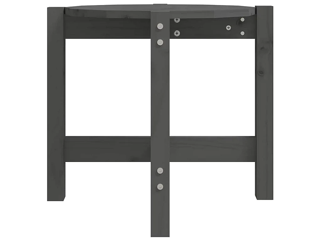 Couchtisch Grau Ø 52,5x45 cm Massivholz Kiefer