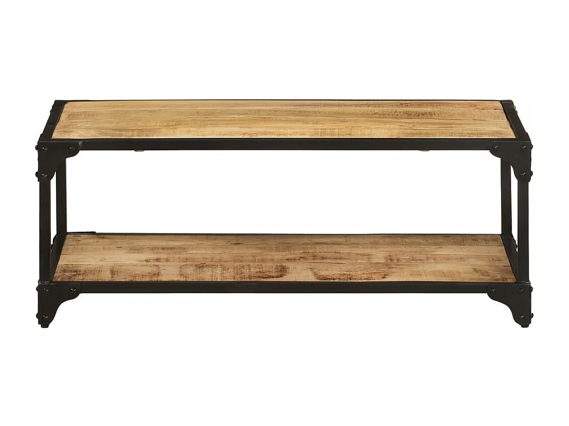 Mesa de centro de madera maciza de mango rugosa 90x45x35 cm