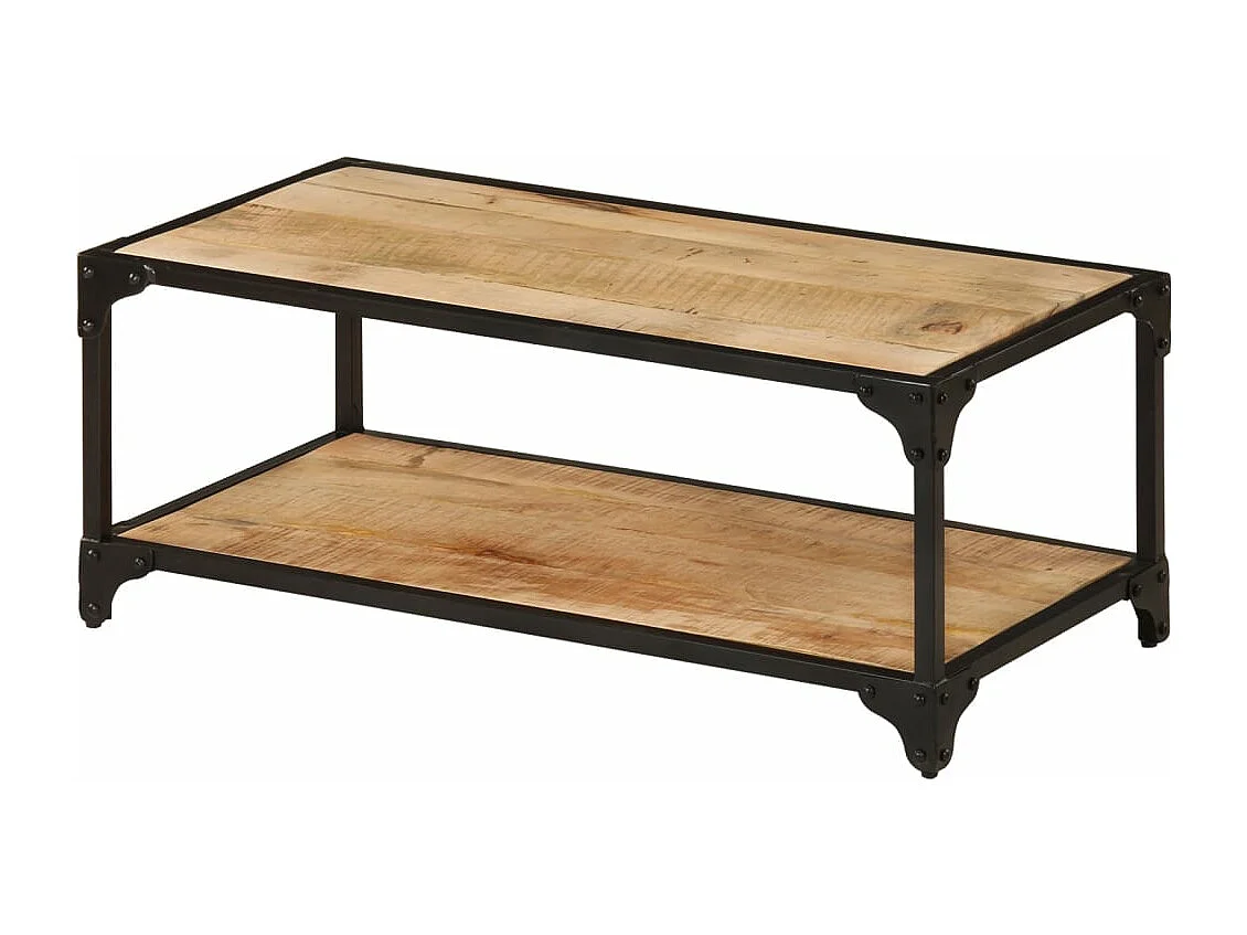 Mesa de centro de madera maciza de mango rugosa 90x45x35 cm