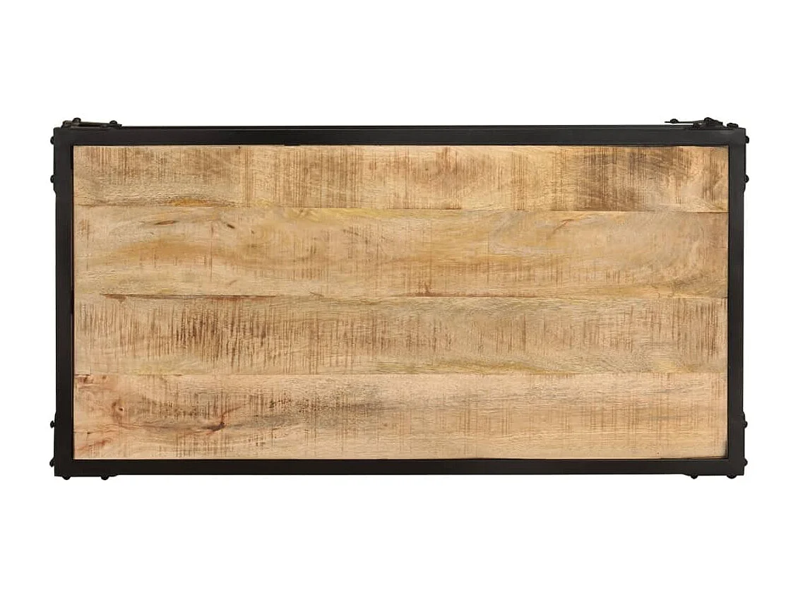 Mesa de centro de madera maciza de mango rugosa 90x45x35 cm