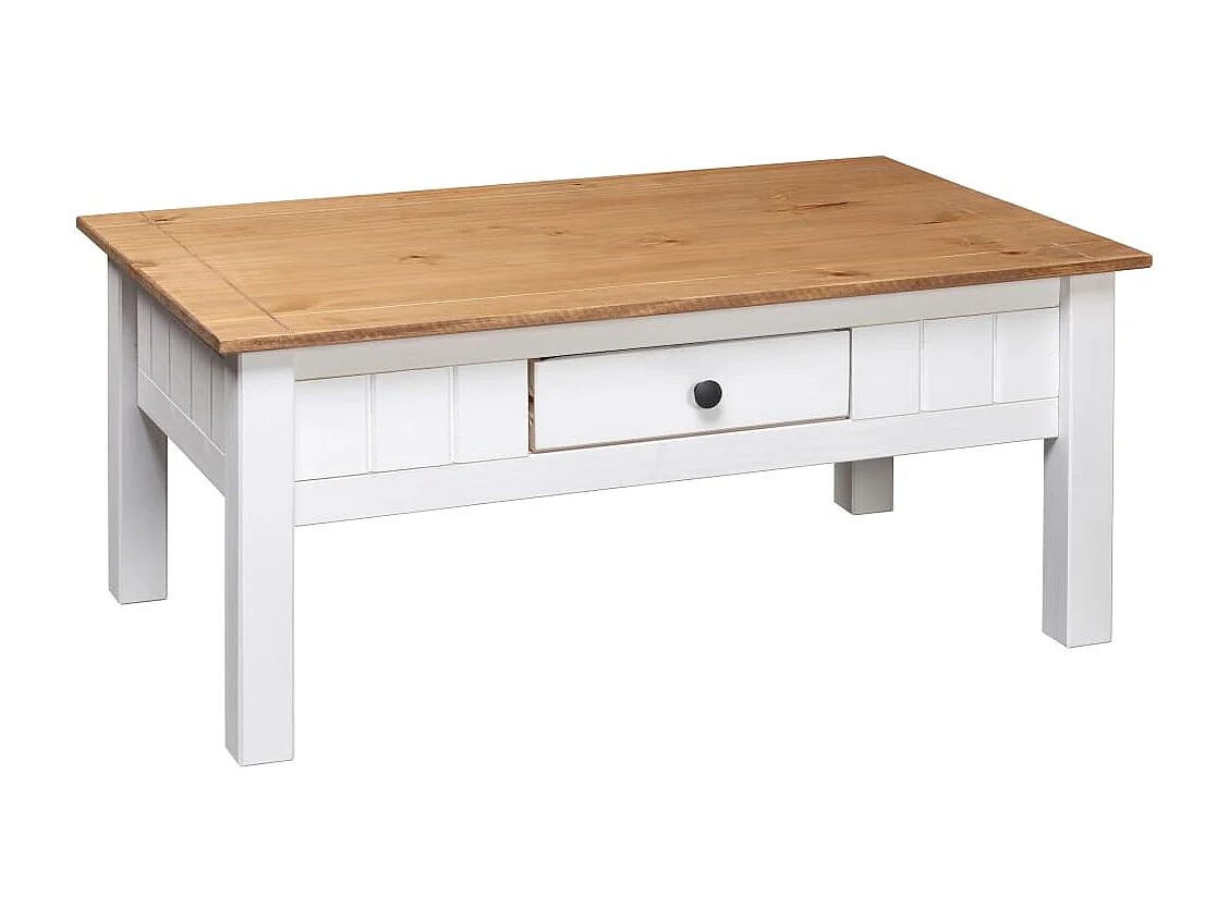 Salontafel Panama Range 100x60x45 cm massief grenenhout wit