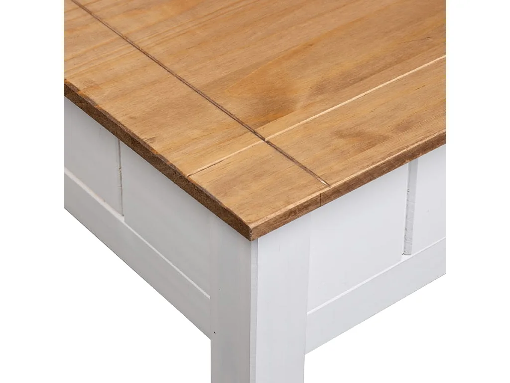 Tavolino Salotto Bianco 100x60x43,5cm Pino Massello Panama Range