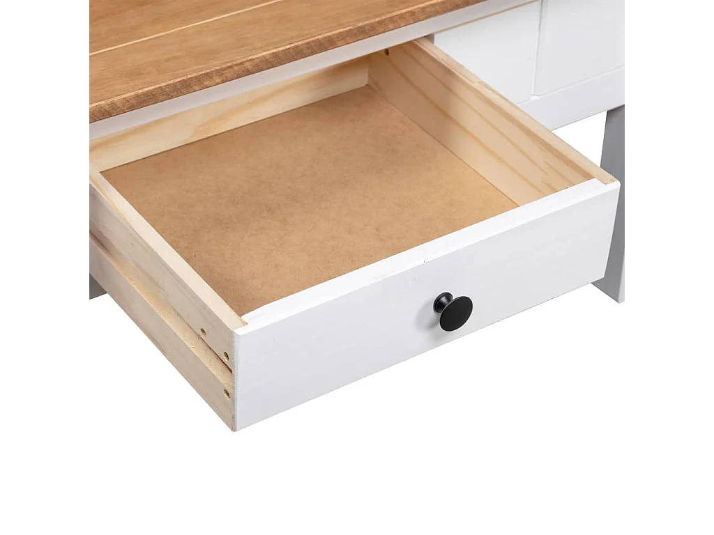 Tavolino Salotto Bianco 100x60x43,5cm Pino Massello Panama Range