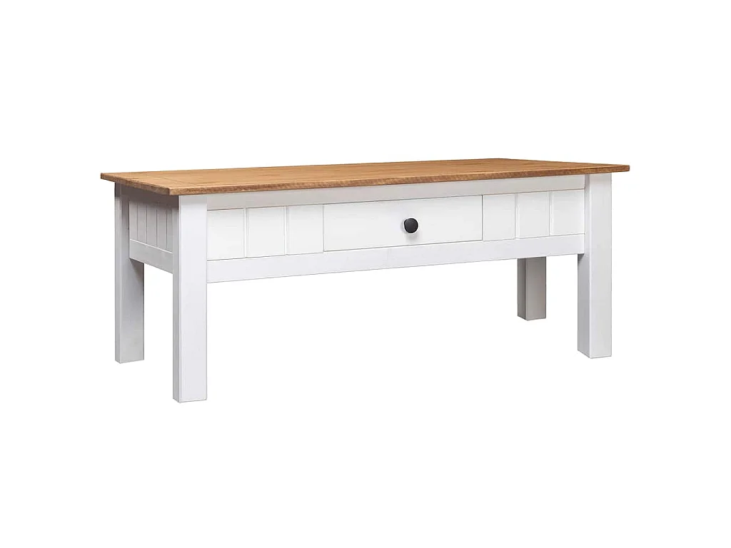 Table basse Blanc 100x60x43,5 cm Pin massif Assortiment Panama