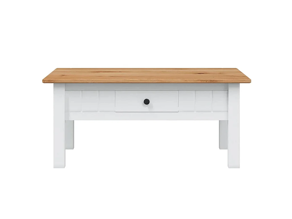 Table basse Blanc 100x60x43,5 cm Pin massif Assortiment Panama