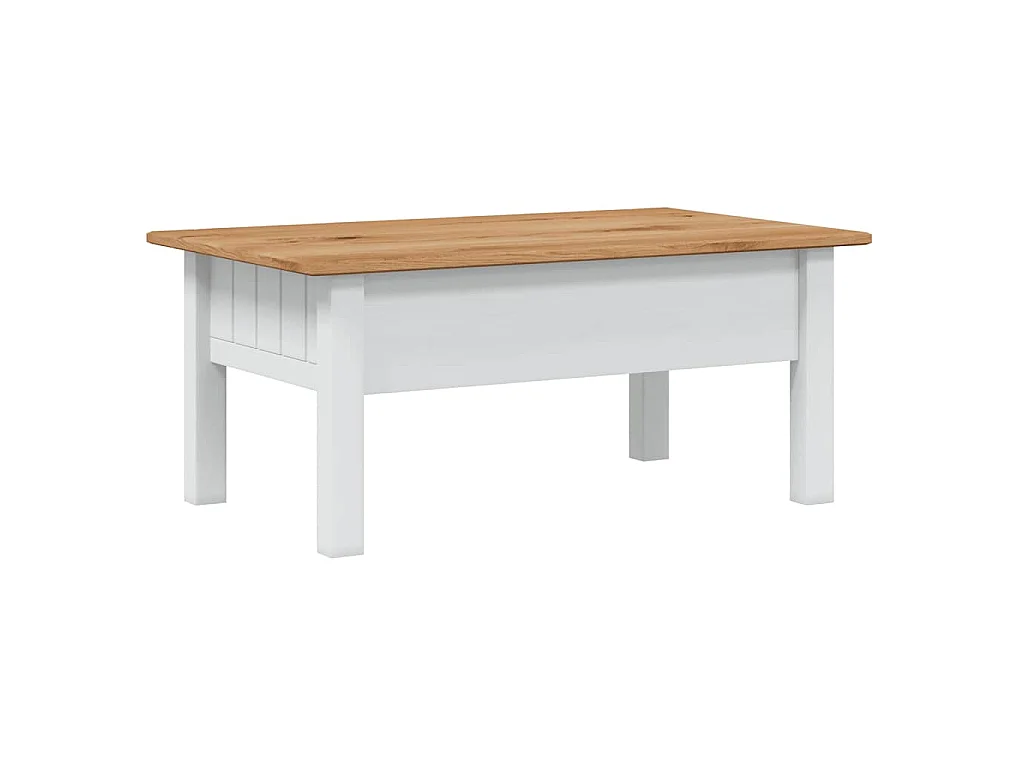 Table basse Blanc 100x60x43,5 cm Pin massif Assortiment Panama