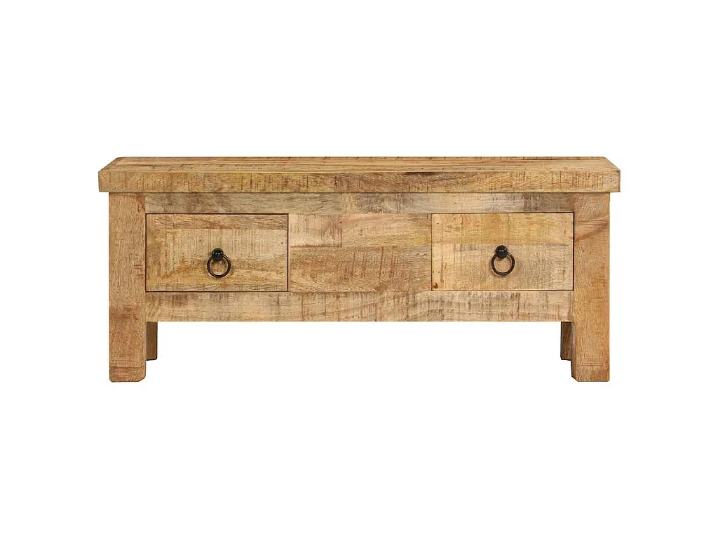 Tavolino da Salotto 90x45x35 cm in Legno Massello di Mango