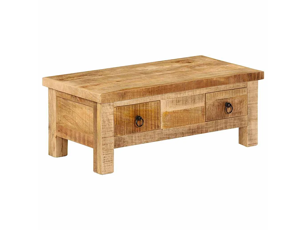 Tavolino da Salotto 90x45x35 cm in Legno Massello di Mango