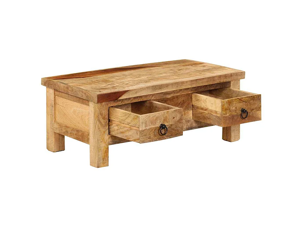 Tavolino da Salotto 90x45x35 cm in Legno Massello di Mango