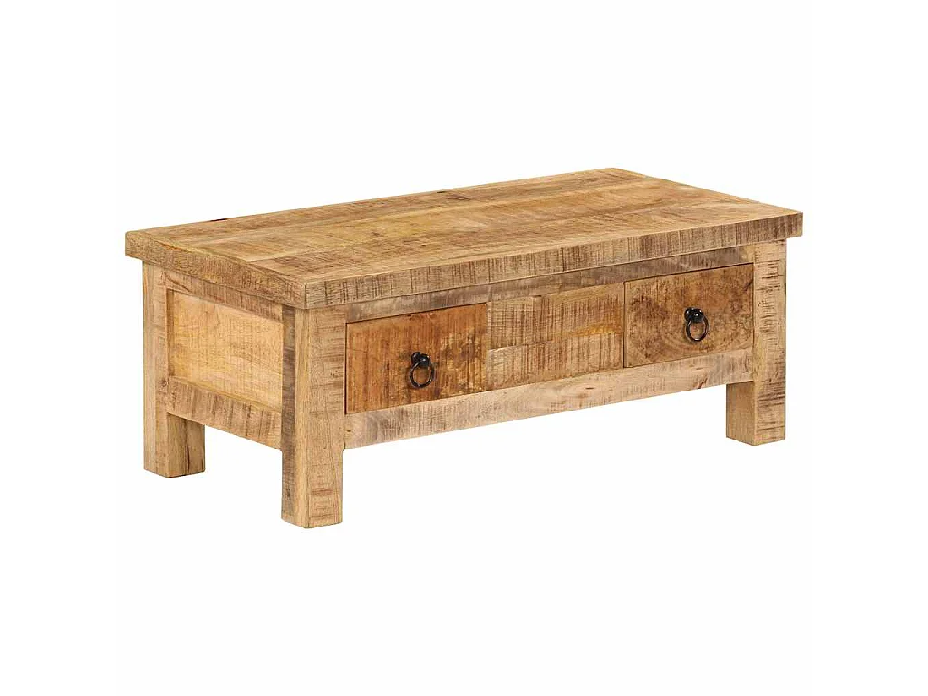 Tavolino da Salotto 90x45x35 cm in Legno Massello di Mango