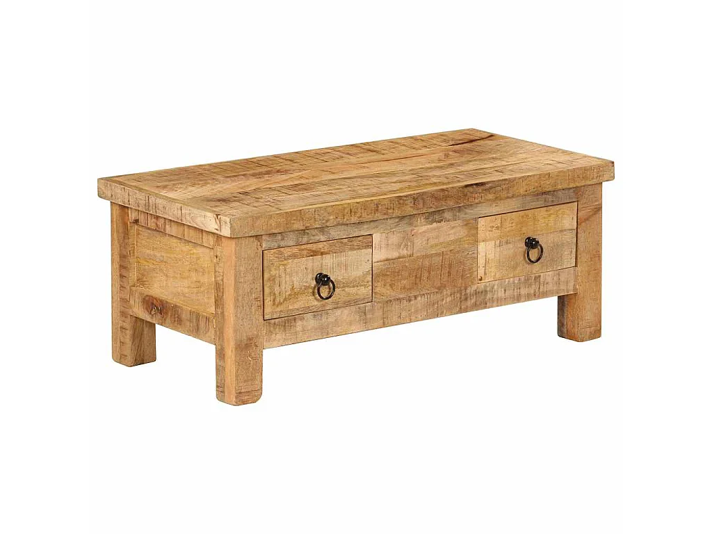 Tavolino da Salotto 90x45x35 cm in Legno Massello di Mango